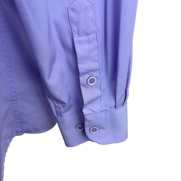 Tom Baine Mens Lavender Button-Up Shirt Long Sleeve Spandex Blend Sz XL - Picture 4 of 9